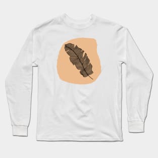 Minimalist Line Feather Organic forms abstract art Long Sleeve T-Shirt